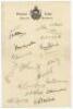 M.C.C. tour of Australia & New Zealand 1936/37. Official ‘Orient Line. England-Australia S.S. Orion’ headed paper nicely signed in ink by all seventeen members of the touring party. Signatures are Allen (Captain), Sims, Wyatt, Worthington, Robins, Ames, F