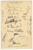 West Indies tour to England 1939. Album page nicely and fully signed in ink (one in pencil) by all sixteen playing members of the West Indies touring party. Signatures are Grant (Captain), Cameron (signed in pencil), J. Stollmeyer, Headley, Clarke, V. Sto