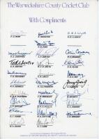 England Test Captains 1920s-1980s. Warwickshire C.C.C. letterhead signed by twenty seven England captains, each captioned with printed name. Signatures are Mann, Cranston, Wyatt, Carr, Sheppard, Edrich, Colin Cowdrey, Dexter, Smith, Close, Graveney, Lewis