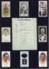 Derbyshire C.C.C. 1928. Two album pages, both very nicely signed in black ink by members of the 1928 Derbyshire team. One page is loose, signed by eleven players, Jackson (Captain), D. Hill-Wood, C. Hill-Wood, Elliott, Slater, Mitchell, Townsend, Worthing