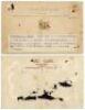 Derbyshire C.C.C. 1928. Two album pages, both very nicely signed in black ink by members of the 1928 Derbyshire team. One page is loose, signed by eleven players, Jackson (Captain), D. Hill-Wood, C. Hill-Wood, Elliott, Slater, Mitchell, Townsend, Worthing - 4