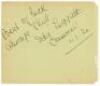 ‘Queensland XI v South Australia 1929’. Album page very nicely signed in black ink by the twelve members of the Queensland team for the Sheffield Shield match played at Brisbane, 22nd- 26th 1929. Signatures include Australian Test players Otto Nothling, R - 2