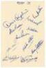 Gentlemen v Players, Lord’s 1951. Official card with printed illustrations of cricket from 1451 produced by M.C.C. for the 1951 match. Nicely signed in ink to the verso by the eleven members of the Players team for the match played at Lord’s 18th- 20th Ju