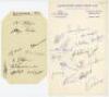 Gloucestershire C.C.C. 1937 & 1969. Album page very nicely signed in black ink by eleven members of the 1937 Gloucestershire team. Signatures are Allen (Captain), Lyon, Parker, Hammond, Neale, Sinfield, Stephens, Goddard, Watkins, Hopkins and Crapp. Corne