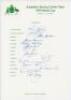 Australia tours to England 1972-1979. Four official Australian Cricket Board autograph sheets, all fully signed by the playing members, for the tours to England 1972 (17 signatures), 1975 (19), 1977 (17) and for the 1979 World Cup (14). Signatures include - 4