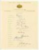 Australia tours to England 1956-1968. Three official Australian Board of Control for International Cricket autograph sheets, all fully signed by the playing members, for the tours to England 1956 (17 signatures), 1961(19) and 1968 (17). Signatures include