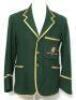 William Albert Stanley Oldfield, New South Wales & Australia 1919-1938. Australian Test blazer worn by Oldfield on the Australian 1930 tour of England. The green blazer, by Harding’s Mercury of Sydney, with gold trimming to blazer edging, pocket and sleev