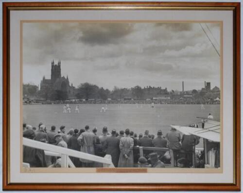 Australia tour to England 1953. Don Kenyon, Worcestershire & England 1946-1967. Excellent large original mono photograph of Kenyon in batting action for Worcestershire in the Australian’s traditional opening first-class match of the tour played at New Roa