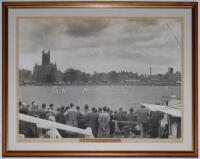 Australia tour to England 1953. Don Kenyon, Worcestershire & England 1946-1967. Excellent large original mono photograph of Kenyon in batting action for Worcestershire in the Australian’s traditional opening first-class match of the tour played at New Roa