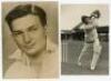 Richard ‘Richie’ Benaud. New South Wales & Australia 1948-1964. Three original mono press photographs of Benaud in various poses. Each photograph signed in ink by Benaud. Photographs by Sport & General and Reuter. Various sizes, 6”x8” and smaller. Slight 