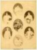 Nottinghamshire C.C.C. Champion County 1884. A rare original sepia photographic montage featuring cameo portraits of seven prominent Nottinghamshire players. Cameos are of Arthur Shrewsbury to the centre surrounded by William Gunn, Wilfred Flowers, Frank 