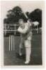 George Rammell Taylor. Hampshire 1935-1939. Mono press photograph of Taylor in batting pose at the wicket, playing an attacking drive. Official stamp for Daily Press, London to verso with press caption describing Taylor’s appointment as captain for season