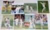 England v India 1996. Sixteen original colour press photographs of action from the 1996 Test and one day international series. Each photograph signed by the featured player(s). Signatures are Chris Lewis (2 different), Dominic Cork (3), Nasser Hussain, Ro