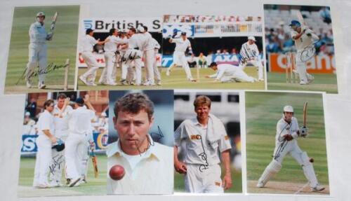 England v New Zealand 1994 onwards. Twenty eight original colour press photographs, magazine cutting etc. of match action and player portraits of England and New Zealand players. Each photograph signed by the featured player. Signatures include Angus Fras