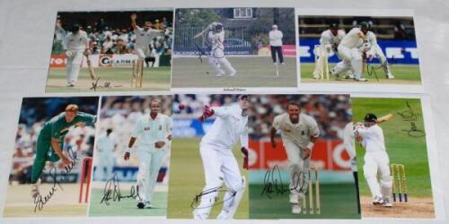 England v South Africa 1990s onwards. Twenty eight original colour press photographs etc. of match action and player portraits of England and South Africa players. Each photograph signed by the featured player. Signatures include A.B. de Villiers, Allan D