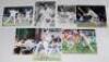 England and West Indies 1988-1994. Twenty two original colour and mono press photographs of match action and player portraits of England and West Indies players. Each photograph signed by the featured player(s). Signatures include Curtley Ambrose (2), Jim - 3