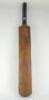 A ‘Pod’ cricket bat. An early 19th Century ‘pod’ cricket bat from around circa 1820. The bat is unspliced with narrow straight shoulders and flaring towards the toe. The face is unusually slight convex and the back of the blade is ridged and bowed. Part o - 3