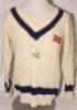 Mark Andrew Robinson. Northamptonshire, Canterbury, Yorkshire and Sussex 1987-2002. Yorkshire 2nd XI long sleeve woollen sweater by Luke Eyres of Cambridge with Yorkshire colours to waist, neck and cuffs, white rose bud emblem and sponsor’s logo for Tetle