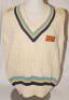 Mark Andrew Robinson. Northamptonshire, Canterbury, Yorkshire and Sussex 1987-2002. Yorkshire 1st XI sleeveless woollen ‘Allez by MCM’ sweater with Yorkshire colours to waist and neck, sponsor’s logo for Tetley Bitter to chest. The sweater issued to and w