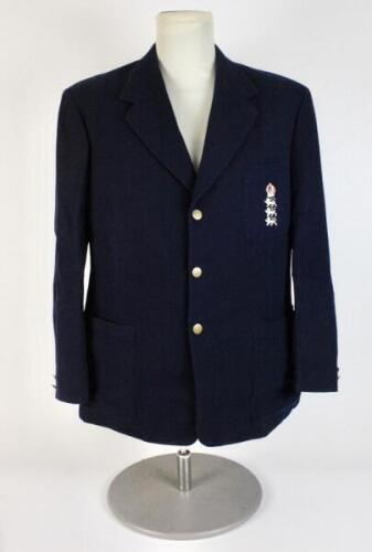 Thomas William ‘Tom’ Graveney. Gloucestershire, Queensland, Worcestershire & England, 1948-1972. England ‘home’ Test blazer worn by Graveney during his Test match playing career. The navy blue blazer, by Simpson of Piccadilly, with raised embroidered embl