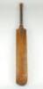 Aquila Clapshaw cricket bat 1877. An early cricket bat made by Clapshaw and exported to Australia The bat is typical of this period, the blasde is slim and the back almost flat at the top, becoming slightly humpted as it reaches the toe. The handle made f - 5