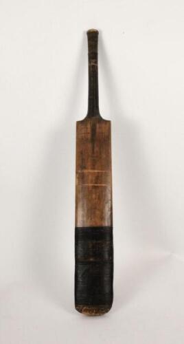 Kumar Shri Ranjitsinhji. Cambridge University, Sussex & England. 1890-1920. ‘Ranji’s University bat 1892 and 1893’. A Benjamin Warsop & Sons ‘Superior’ cricket bat used by Ranjitsinhji in the years 1892 and 1893. The bat has his initials ‘K.S.R.’ to the b