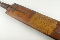 John Berry ‘Jack’ Hobbs, Surrey & England 1905-1934. A Frank Bryan ‘The President Special’ cricket bat used by Jack Hobbs in making 130 for Surrey v Essex at Leyton in 1906. The face of the bat has the standard Frank Bryan wording impressed to it and belo