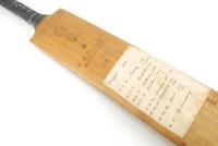 William Walter Keeton. Nottinghamshire & England 1926-1952. A Gunn & Moore ‘Autograph’ bat used by Keeton in scoring 1162 runs in August 1933. The face of the bat is inscribed ‘1162 in August 1933’ and below is a label which details the innings played wit