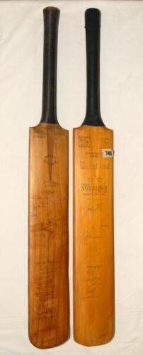 Signed tour and County bats 1929 & 1965. A full size Gradidge ‘Imperial Driver. The Special’ signed in ink to the face by nine Sussex players (three signatures faded) including A.E.R. Gilligan, Watson, A.H.H. Gilligan, Relf etc. and twelve members of the 