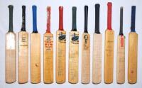 Test team miniature cricket bats 1957-2002. Box comprising a selection of miniature bats signed by Test and touring teams including England 1957, 1980, 2000 (2 different), 2002 (2), South Africa 1983/84, 1996, Sri Lanka 2002, West Indies 1988, Zimbabwe 20