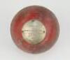 John Lawrence Somerset C.C.C. 1946-1955. ‘8-41, Worcestershire v Somerset 1950’. The cricket ball with which John Lawrence took eight wickets for forty one runs for Somerset in Worcestershire’s first innings at New Road, Worcester in 1950. The ball presen