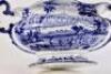 ‘Cricket at Windsor Castle soup tureen’. A very rare, large and impressive Goodwin & Harris ‘Metropolitan Scenery’ soup tureen with two blue handles and separate lid with finial printed in blue and embellished with a scene of Windsor Castle and the Thames - 3