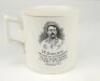 Herbert Sutcliffe, Yorkshire & England 1919-1945. W. Ellis Moorcroft of Bramley commemorative transfer printed mug for ‘Herbert Sutcliffe World Record Maker, 4 Centuries in 5 Test Matches’ with vignette of Sutcliffe in batting pose. With Pudsey Corporatio - 2