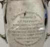 Alfred Percy Freeman. Kent & England 1914-1936. A two handled hallmarked silver cup presented to Freeman for taking 304 first class wickets in a season and breaking the previous record of Tom Richardson in taking 298 wickets in 1898, this is still the wor - 4