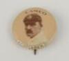 A.C. McLaren. Lancashire & England 1890-1914. Rare Cameo Cigarette picture pin badge/button of McLaren, head and shoulders. ‘Buttons made by The Whitehead & Hoag of Newark. N.J. Patent April 14th 1896, July 21st 1896. Good condition.