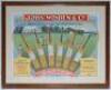 ‘John Wisden & Co. Ltd. 21 Cranbourne Street, London, W.C. Recent Specimens of Crawford’s Patent “Exceller” Bats’. Early 1900s. Excellent original colour lithograph advertising poster featuring illustrations of six Exceller bats with an attractive scene o