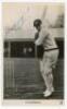 Arthur Gordon Chipperfield. New South Wales & Australia 1933-1939. Real photograph postcard of Chipperfield at the wicket in batting pose. Signed in blue ink to the photograph by Chipperfield. Raphael Tuck & Sons ‘Australian Cricketer’ series no. 3839F. P