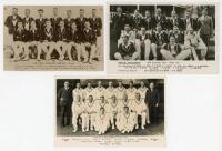 New Zealand tours to England 1927-1937. Three real photograph ‘official’ postcards of New Zealand teams for the 1927, 1931 and 1937 tours. The 1927 postcard by ‘Topical’ with handwritten inscription in pencil to verso ‘Scarboro’ Cricket Festival 1927’. T