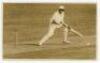 Thomas Coleman ‘Tom’ Lowry. Auckland, Cambridge University, Wellington, Somerset & New Zealand 1917-1938. A rare sepia real photograph postcard of Lowry in batting action for New Zealand in the tour match v Queensland at Brisbane, 4th- 7th December 1925. 