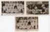 South Africa tour to England 1907. Three original ‘official’ photographs of the South African team with printed titles and players’ names, each depicting the players seated and standing in rows wearing cricket attire and/ or blazers. Publishers are J. Her