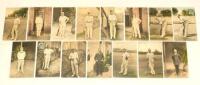 South Africa 1907. An interesting collection of fifteen coloured numbered postcards, assumed to be from a set of sixteen produced by Sallo Epstein & Co., Durban, each depicting a South African cricketer. The odd postcard with annotation to verso, one sign