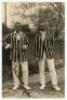 M.C.C. tour to Australia 1924/25. Excellent mono real photograph postcard of the Captain, A.E.R. Gilligan, and vice-captain, J.W.H.T. Douglas. The pair standing full length, both wearing cricket attire and striped blazers. The postcard very nicely signed 