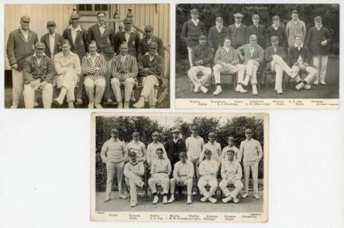 Kent C.C.C. 1910s-1920s. Five original postcards of Kent teams, each depicting the players seated and standing in rows. Includes one sepia real photograph postcard of the 1926 team by B.C. Flemons of Tonbridge. Also four mono postcards of teams from c.191