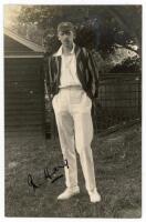 Nigel Esme Haig. Middlesex & England 1912-1934. Excellent mono real photograph postcard of Haig standing full length wearing blazer and Middlesex cap. The postcard very nicely signed to the image by Haig. Photograph by Nias of Brighton, with official stam