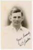 Walter Thomas ‘Wally’ Luckes. Somerset 1924-1949. Mono real photograph postcard of Luckes, head and shoulders in cameo, wearing cricket attire. Nicely signed in black ink by Luckes to the photograph. Official stamp to verso for A. Wilkes & Son, West Bromw