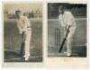 Thomas Walter Hayward. Surrey & England 1893-1914. Three early mono real photograph postcards of Hayward, fully length in various batting poses wearing cricket attire and Surrey cap. Publishers are Rival Photographic Series no. 1612, R. Thiele, and Rotary - 3