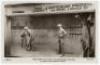 John Berry ‘Jack’ Hobbs. Surrey & England 1905-1934. Mono real photograph postcard of ‘Jack Hobbs in Butter, in the Australian Pavilion. The British Empire Exhibition, Wembley’ 1924. The card depicts the ‘Australian Butter’ promotional stand at the Exhibi