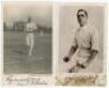 Frank Ernest [E.F.] Field. Warwickshire 1897-1920. Original mono real photograph postcard of Field, full length, about to bowl with title to lower border ‘Carries the ball in the left’. Beautifully signed in black ink to border ‘Very sincerely yours, Fran