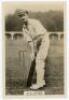 Clarence Everard ‘Nip’ Pellew. South Australia & Australia 1913-1929. Phillips ‘Pinnace’ premium issue cabinet size mono real photograph trade card of Pellew, taken at Lord’s, standing full length at the wicket in batting pose, wearing Australia cap. Pell