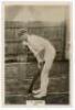 Lionel Padget Hedges. Kent, Oxford University & Gloucestershire 1919-1929. Phillips ‘Pinnace’ premium issue cabinet size mono real photograph trade card of Hedges standing full length at the wicket in batting pose wearing a cap. No. 31.C. Plain back. 4”x6